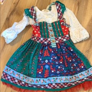 Matilda Jane holly days dress w/ tinsel tangle top